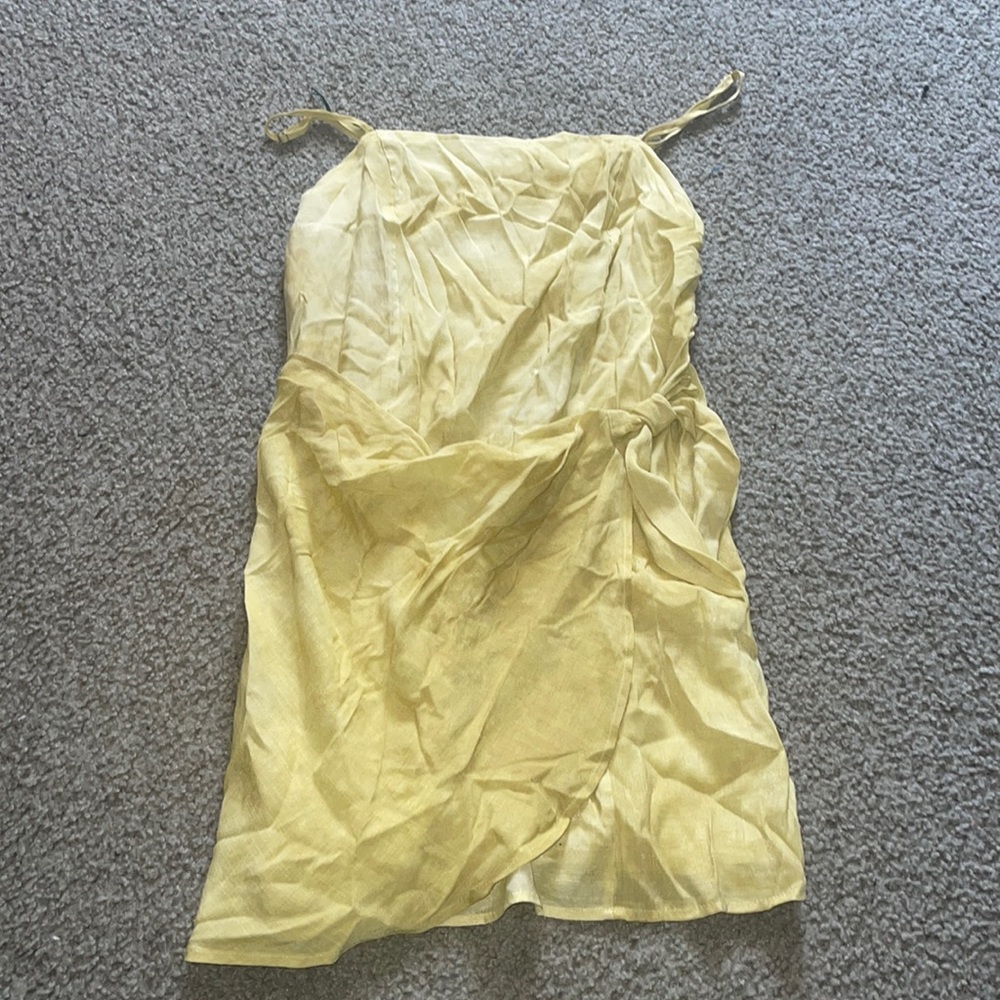 A maxi Lime green Tie-dye dress